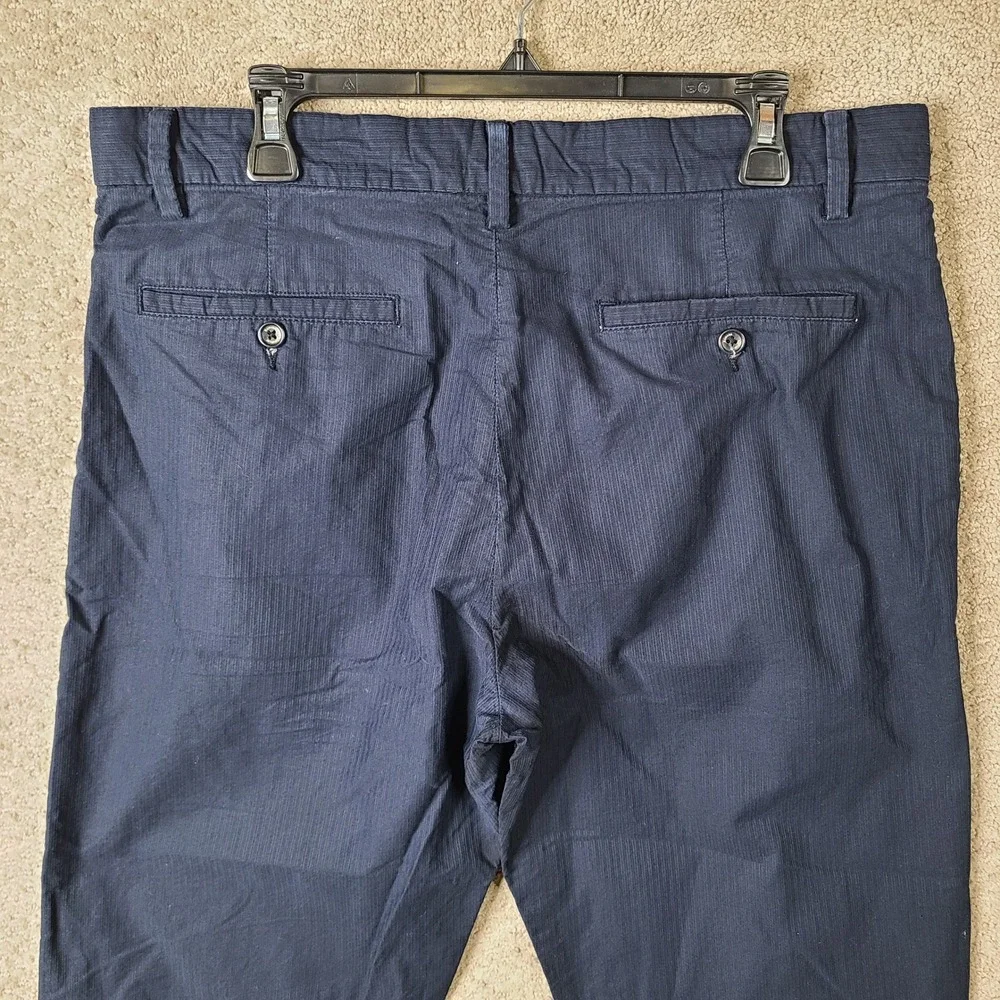Banana Republic Pants Mens 36x30 Navy Blue Striped Chino Cotton Straight Casual